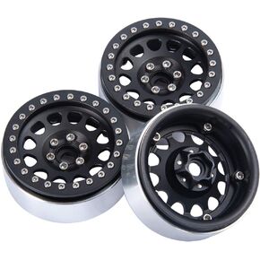 RCLIONS 4PCS Aluminum Alloy 2.2" Beadlock Wheels Rims for 1/10 RC Rock Crawler Car Axial Wraith 90018