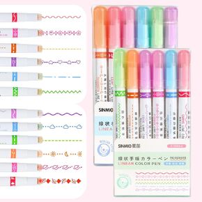 Gracegrip - Gracegrip Magic Border Pen, Grace Grip Paper Magic Border Stamp Pen, Gracegrip Magic Border Pen, Grace Grip Pen, Rollerball Tip Design, Easily Draw Decorative Lines (12 PCS)