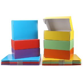 PHAREGE 12x9x4 inch Gift Shipping Boxes Bulk 18 Pack 6 Colors, Tab Lock Tuck Top Mailing Boxes for Packaging Small Business, Medium Cardboard Mailer Boxes for Wrapping Present
