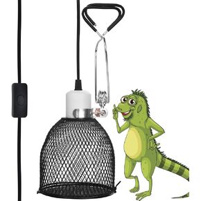 Reptile Heat Lamp Cap Heat Lamp Fixture, Reptile Anti-Scald Lampshade Ceramic Heat Emitter Basking Heater Lamp Reptile Accessories for Turtles Chicks Lizard Snak