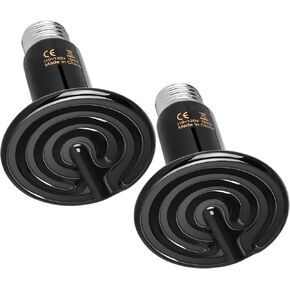 YSSOA 150W Reptile Heat Lamp, Ceramic No Light Emitting Heat Bulbs, Suitable for Snake/Lizard/Spider, Incubating Chicken and Plant Growth, 2 Pack