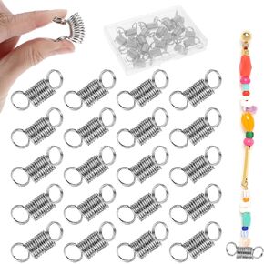 20Pcs Bead Stopper for Jewelry Making, Bead Clamps Bead Bracelet Making Tools to Keep Beads from Falling Off Mini Spring Clamps for DIY Necklaces Accessories Crafts