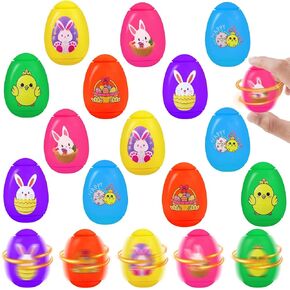 18pcs بيض عيد الفصح يملأ المغازل لصالح سلة عيد الفصح حشو بيض عيد الفصح- موضوع عيد الفصح على شكل بيض على شكل بيض ، ألعاب ميناء ميني للأطفال ، الأولاد ، الفتيات ، البالغين ، هدايا عيد الفصح ، تفضل الحفلات ، جوائز الفصول الدراسية