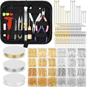 Hydren 2622 PCS Make Jewelry Making Kit للبالغين من الأسلاك التي تصنع اللوازم لصنع أدوات صنع سوار صنع ملحقات مجموعة أدوات تغطية الأسلاك مجموعة إصلاح المجوهرات