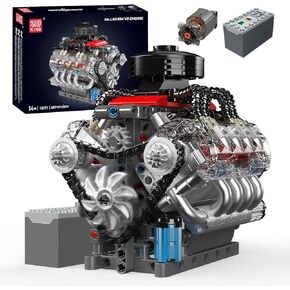 Mould King 10171 V8 Engine Model Kit - 487 Pcs to Build Your Own Mini Engine That Works - DIY STEM Project for Kids/Teens, Hobby Building Blocks Kit for Adults