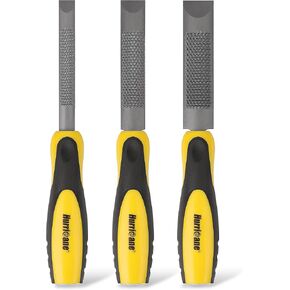 HURRICANE 3 Pieces Combination Wood Chisel & Wood Rasp File Set, Wood Chuck, Coarse Wood Rasp Chisel, With Metal Striking End Cap, Includes: 1/2 inch, 3/4 inch, 1 inch Width