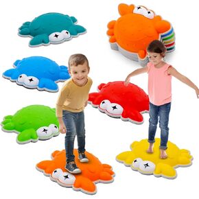 Balance Stepping Stones for Kids 6PCS Non-Slip crab Stepping Stones Sensory Stepping Stones Toddler Obstacle Course Coordination Game Toys improve Balance and Coordination Skills