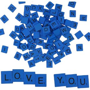 100Pcs Wooden Scrabble Tiles Replacement, Mix Letters Varnished Alphabet for Crafts, for Making Alphabet Coasters, Crossword Games, Board Phonics, Spelling Games, DIY Christmas Gift Decoration