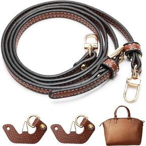 Strap Sit for Longchamp, Mini Bag Strap Premium Adjustable Shoulder Strap Kit, Stylish PU Leather Replacement Strap with Hooks and Matching Fasteners with Comfortable and Elegant Design