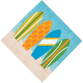 Surfs Up Beverage Napkins - Set of 16 - Birthday Party Supplies