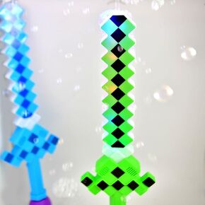 2 حزمة - إضاءة UP Pixel Bubble Swords Bazooka Bubbles Gun Gun Toy Kids (ألوان عشوائية)