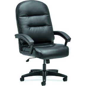 HON HON2095HPWST11T Pillow-Soft Executive High-Back Leather Computer Chair for Office Desk, Black (H2095), SofThread
