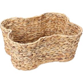 Hipiwe Dog Toy State Scarge Organizer على شكل عظام سلة تخزين الحيوانات الأليفة سلة سلة الخوص المنسوجة يدويًا سلة زخرفية للمياه الزخرفية لمجموعة تخزين لعبة Pet Toy Collection ، 17 "× 13.4" × 7.1 "