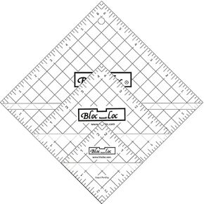 Bloc Loc - Half Square Acrylic Triangle Ruler Set #2, 2.5"4.5",6.5"