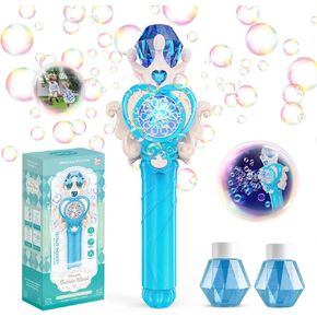 Panacare Magic Bubble Wand for Kids Bubble Machine مع الضوء /10000+فقاعات /10 ثقوب الفقاعة التلقائية المنفاخ المحمولة في الهواء الطلق صانع الصانع هدية للفتاة الصيفية حفل الزفاف