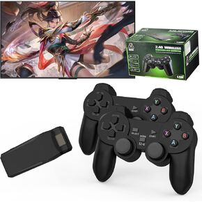 Wireless Retro Game Console, Upgraded Retro Game Stick, Retro Gaming Console with Built-in 20000+ Classic Games, HDMI Output, Plug and Play Game Stick with Dual 2.4G Wireless Controllers