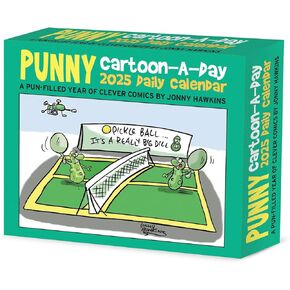 Punny Cartoon-A-Day by Jonny Hawkins 2025 6.2" x 5.4" Box Calendar