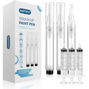 Fillable Touch Up Paint Pen Brush, 3 Pcs Refillable Paint Pens for Walls, Wood Floors, Cabinets, Windows, Doors