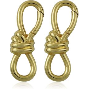 XGNG 2pcs Zinc Alloy Twisted Spring Knot (Gold) Rope Knot Strap Connection Buckle Hanging Buckle Luggage Accessories Snap Hook Wallet Hardware Sliding Buckle