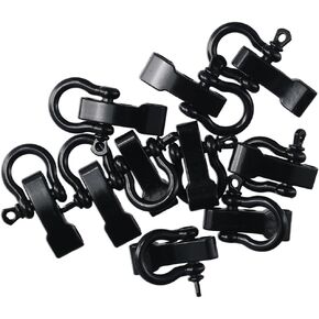 10 Sets Adjustable Stainless Steel Shackle, Alloy Umbrella Rope O Buckle Bracelet Accessories for Bracelet Necklace Jewelry Making DIY