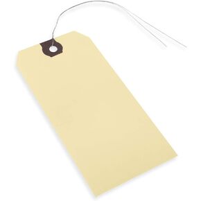 علامات الشحن الابتكار مزدوجة السلكية 2 3/4 "× 1 3/8" ، علامات سلك مانيلا مع عيينة مقواة ، مانيلا علامات 1000