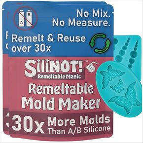 Remeltable Silicone-Free Mold Making Kit 16 oz. - Easier Than Silicone Mold Maker. Reuse 30x, No Mix, Non-Toxic, Food-Contact Safe for Plaster, Resin, Epoxy, Chocolate, Wax & Soap Molds