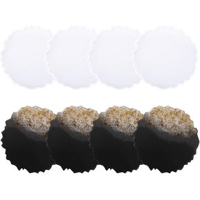 Gartful Coaster Molds for Resin Casting, Irregular Resin Epoxy Casting Molds for Making Coasters, Faux Agate Slices, Cup Mat, Candle Handle, Home Decoration, 4-Bundle