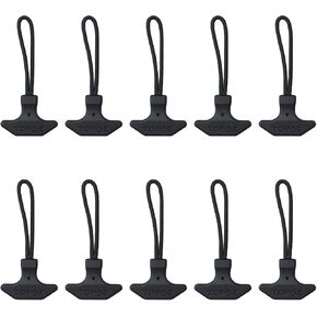 GWYAN 10 Pcs Heavy Duty T-Zipper Pull T-Shaped Zipper Puller TPU Zipper Pull Rope Backpack Zipper Puller for Backpacks Luggage Cooler Bag Sports Gear