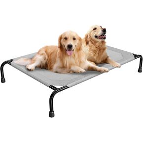 Simple Trending Dog Bed Raised for Extra Large Dog, Waterproof XL Pet Cot, Breathable Big Dog Bed Load 400lb, Grey