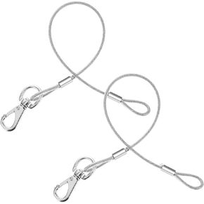 Chew Proof Dog Leash, 2 Pieces Metal Cable Leash for Dog Training Walking Non-Tangle Connect Leash Heavy Duty Dog Leash Extender Rope Dog Leash 20 Inch Dog Leash for Any Leash & Collar & Harness