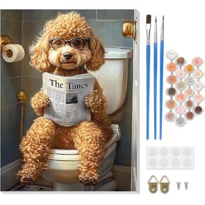 CEOVR Framed Paint by Numbers Kit for Adults, Dog Paint by Number on Canvas for Beginner, Box Package, Oil Painting Adult Crafts Kits Wall Decor for Home Office, 12x16In