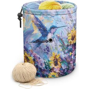 حقيبة خيوط Sellikakes Daisy Skull ، Crochet Tote Knitting Bag Yarn Storage Organizer Case for Crochet Hooks Teedles Knitting Kit للمبتدئين