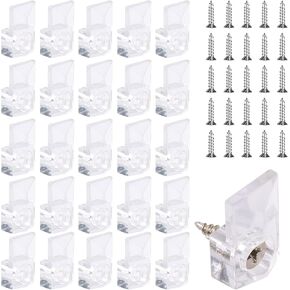 Mirror Holder Clips, 25 Sets Mirror Mounting Clips Kit, Glass Mirror Frame Retainer Clips, Mirror Brackets Mirror Hanger Clips for Frameless Mirror, Mirror Hanging Hardware with Screws for Wall Door