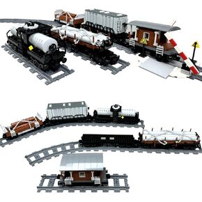 6IN1 City Freight Train Car Building Set, DIY Toys for Teens and Adults, Compatible with Lego 630 Building Accessory (6IN1 Train Set)