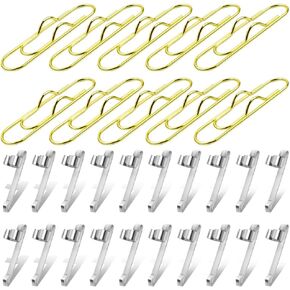 maxin 10Pcs Metal Pen Clips & 20Pcs Metal Pencil Clips，Multi Function Pen Holder Clips Ink Pencil Holder Clip Hangable Portable Pencil Clips Paper Clip Stationery Tool