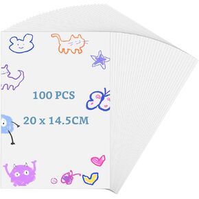 100PCS Shrink Plastic Sheets, 20 x 14.5 cm Shrink Film Sheets, Printable Shrink Dink Sheets for DIY Crafts Gifts and Keychain Making
