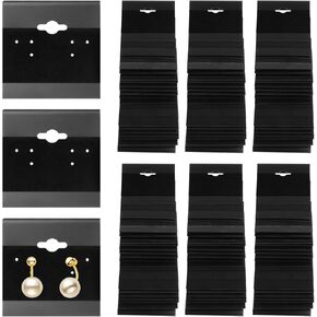 200 PCS Black Velvet Cardring Cards Plastic Cardring Card Card Card For Ear Buds Jewelry Associed - 2 "× 2"