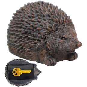 Hide a Spare Key Outdoor Hedgehog Waterproof Fake Rock Key Hider Holder Safe Secret Storage Lock Box For Outside Indoor Garden Ornament Decorative Faux Stone Geocache Containers
