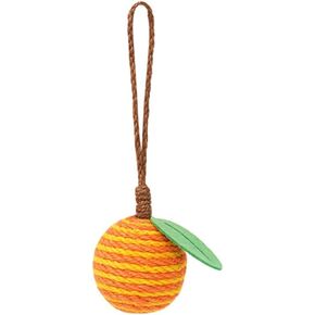 MiOYOOW Hanging Cat Ball Toy, Interactive Sisal Cat Ball Anti Bite Fruit Shape Cat Playing Ball Toy for Cat Kitty