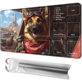 Playmat for MTG, Size 24 x 14 inches, Personalized TCG Card Game Mat for Magic The Gathering Players – Unique, Ideal for Card Game Enthusiasts, Dogmeat, Ever Loyal