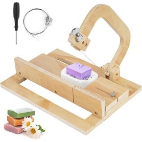 FACULX Wooden Soap Cutter，Soap Making Supplies，Soap Cutters for Soap Making Loaf Slicer，Adjustable Wire Slicer Cutting Tool Handmade for Loaf Cheese Butter Candles DIY Making Cutting Tool