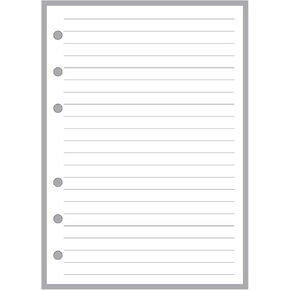 A6 Size Simple Lined Note Paper Planner Insert, Sized and Punched for 6-Ring Notebooks (4.1" x 5.8"). This is A European Standard A6 Size. Your A6 May BE Different. Please See Images.