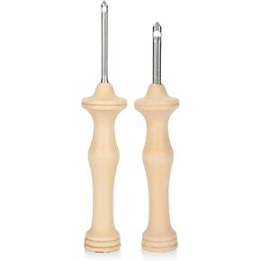 2PCS Oxford Punch Needle,Punch Needle Embroidery Kit Wooden Handle Yarn Needle DIY Hand Made Knitting Tools for Family Curtains, Decorative Paintings﻿