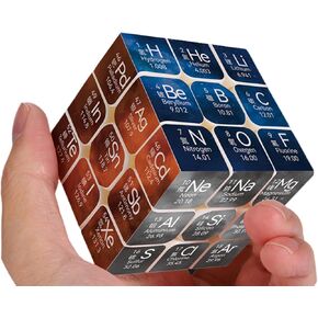 Periodic Table 3x3 Speed Cube, UV Printing Element Cube Magic Cube Educational Puzzles Toys for Kids,Beginners and Adults (Stickerless) Black