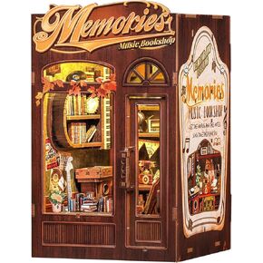 Fsolis Book Nook Kit, DIY Miniature House Room Kit for Adult Activity Mini Puzzle Booknooks Bookshelf Alley Decor Gifts for Women Teenagers Craft Lovers（OWL Bookstore）