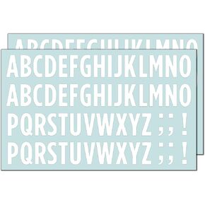30 Sets, 1 inch - White Vinyl Letter Alphabet Stickers, Self Adhesive Stick on Letters, Waterproof Outdoor Use