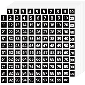 3000 Number Stickers Labels, 1 inch Square Small Consecutive Number Stickers Labels 1-100, Self-Adhesive for Office, Classroom, Indoor, Boxes, Storage (Black)