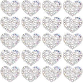 60 PCS HEART RHINESTONE SELT على بقع 0.7 في*0.83 في بقع اللؤلؤ الكريستال الملونة الحب قلب راينستون من زينة ثياب ديني سروال جينز ديكور قبعة الظهر
