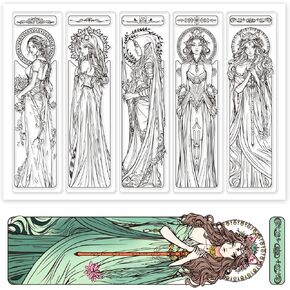 GLOBLELAND Elf Princess Bookmarks Clear Stamps Fox Demon Clear Stamps Bookmark Silicone Stamps for DIY Scrapbooking Photo Album Decorative Cards Making Home Decoration 8.27x5.83inch