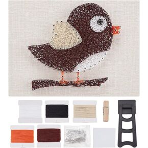 ACRNIGHEET DIY String Art Kit Bird Art Painting for Beginners, Nail String Art Craft, Cute Creative Bird on The Branch for Adults DIY Making Unique Home Wall Table Decorations, Gifts for Friends